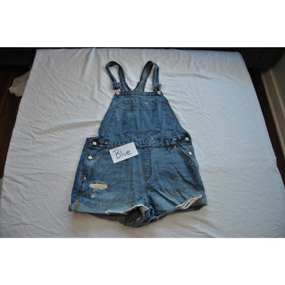 Wild Fable Overalls Shorts Blue Jean Large - Picture 9 of 9
